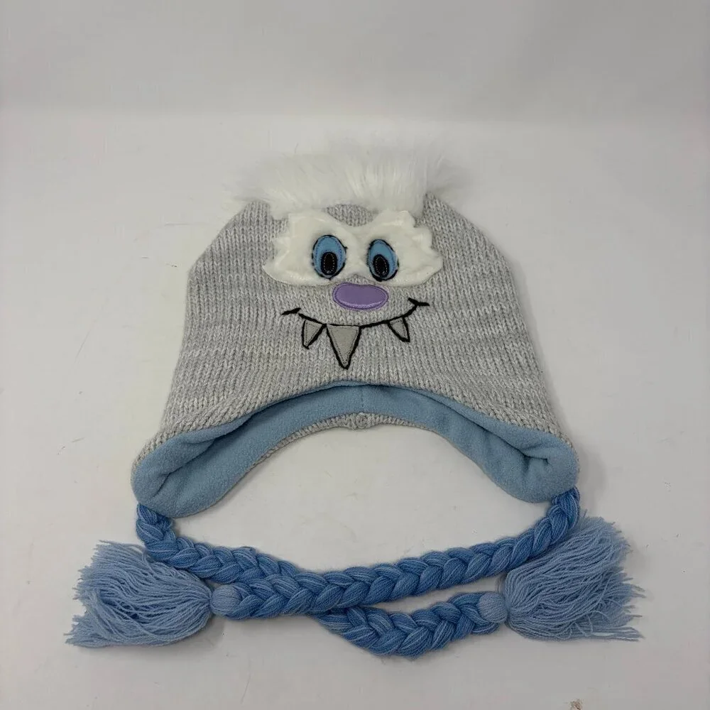 NWT Disney Parks kids Yeti knit beanie hat tassels blue grey